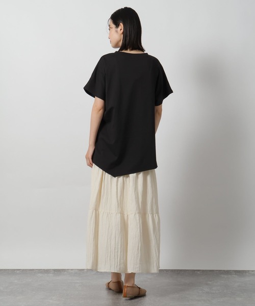 LAKOLE(ラコレ)の「ウエストデザイン半袖T / 576209(Tシャツ/カットソー・レディース・ブラック/オフホワイト/カーキ・FREE)」の13枚目の写真