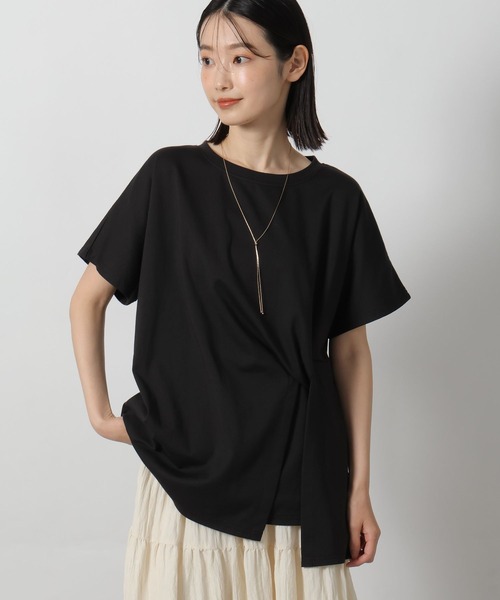 LAKOLE(ラコレ)の「ウエストデザイン半袖T / 576209(Tシャツ/カットソー・レディース・ブラック/オフホワイト/カーキ・FREE)」の14枚目の写真