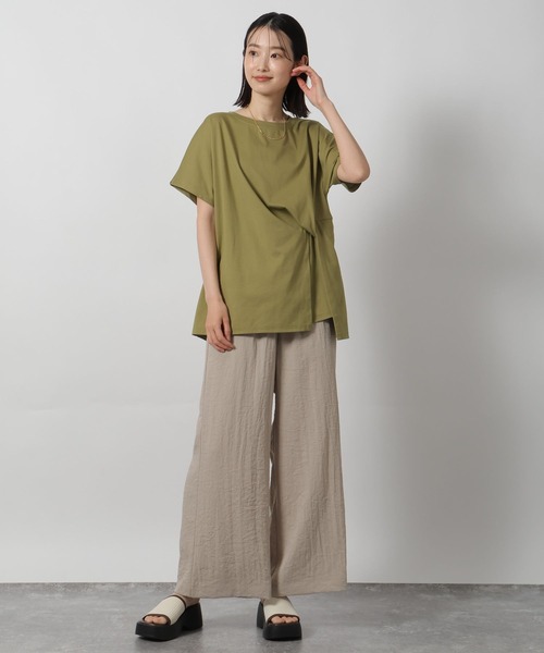 LAKOLE(ラコレ)の「ウエストデザイン半袖T / 576209(Tシャツ/カットソー・レディース・ブラック/オフホワイト/カーキ・FREE)」の18枚目の写真