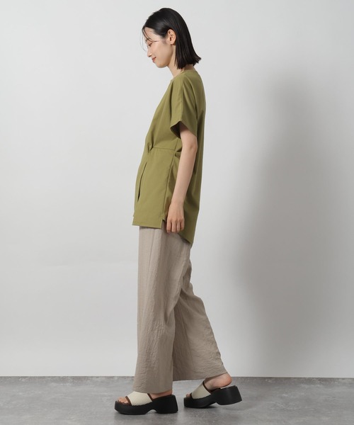 LAKOLE(ラコレ)の「ウエストデザイン半袖T / 576209(Tシャツ/カットソー・レディース・ブラック/オフホワイト/カーキ・FREE)」の19枚目の写真