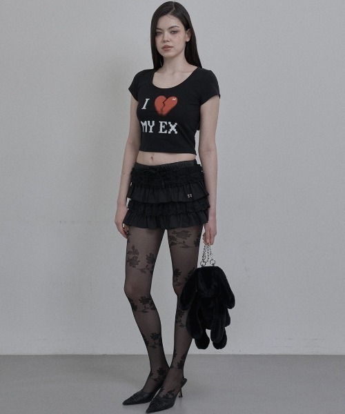 SETUPEXE（セットアップイーエックスイー）の「【日本未発売/WEB限定】SETUPEXE(セットアップイーエックスイー)/レース フリル チュチュ ティアード ミニ スカパン/TUTU MIX SKRIT PANTS（スカート・レディース・ブラック/レオパード/グリーン系カモフラージュ/ホワイト・FREE）」の15枚目の写真