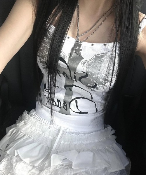 SETUPEXE（セットアップイーエックスイー）の「【日本未発売/WEB限定】SETUPEXE(セットアップイーエックスイー)/レース フリル チュチュ ティアード ミニ スカパン/TUTU MIX SKRIT PANTS（スカート・レディース・ブラック/レオパード/グリーン系カモフラージュ/ホワイト・FREE）」の5枚目の写真