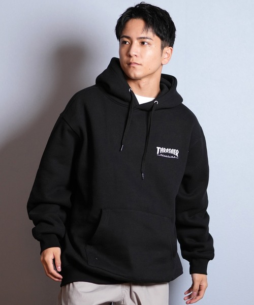 THRASHER(スラッシャー)の「THRASHER/スラッシャー プルオーバー パーカー スウェット フーディー バックプリント 裏起毛 254TH1PK068(パーカー・メンズ・ブラック/ホワイト・L/XL/M)」の12枚目の写真