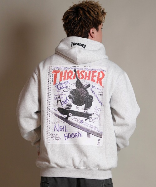 THRASHER(スラッシャー)の「THRASHER/スラッシャー プルオーバー パーカー スウェット フーディー バックプリント 裏起毛 254TH1PK068(パーカー・メンズ・ブラック/ホワイト・L/XL/M)」の4枚目の写真