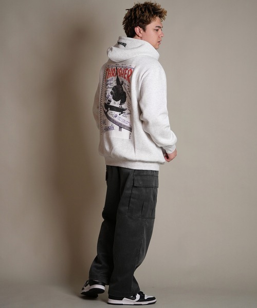 THRASHER(スラッシャー)の「THRASHER/スラッシャー プルオーバー パーカー スウェット フーディー バックプリント 裏起毛 254TH1PK068(パーカー・メンズ・ブラック/ホワイト・L/XL/M)」の8枚目の写真