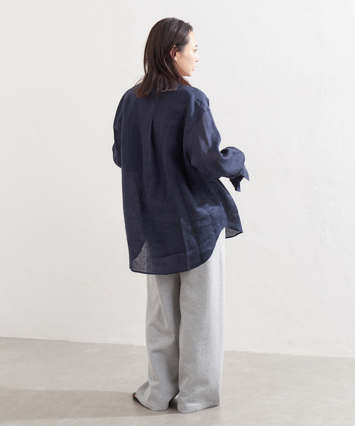 JOURNAL STANDARD（ジャーナルスタンダード）の「《追加4》ソフトゼフィールリネンシャツ（シャツ/ブラウス・レディース・ホワイト×ホワイト/ブラウン系その他/ネイビー/イエロー・FREE）」の18枚目の写真
