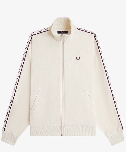 FRED PERRY（フレッドペリー）の「Taped Track Jacket／フレッドペリートラックジャケット（ジャージ・レディース・オフホワイト/チャコールグレー/ブラック/ベージュ・10）」の17枚目の写真