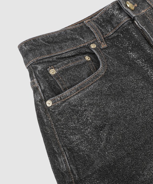 GANNI（ガニー）の「Shimmery Foil Denim Stary（デニムパンツ・レディース・ブラック系その他・25/26/27）」の3枚目の写真