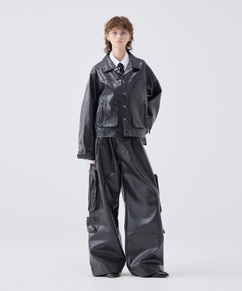 soerte ヴィンテージライクミリタリージャケット Vintage like military short jacket ( fake leather