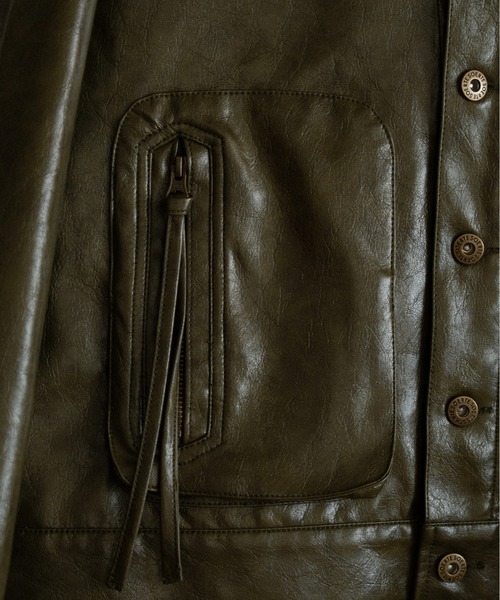 Vintage like military short jacket ( fake leather