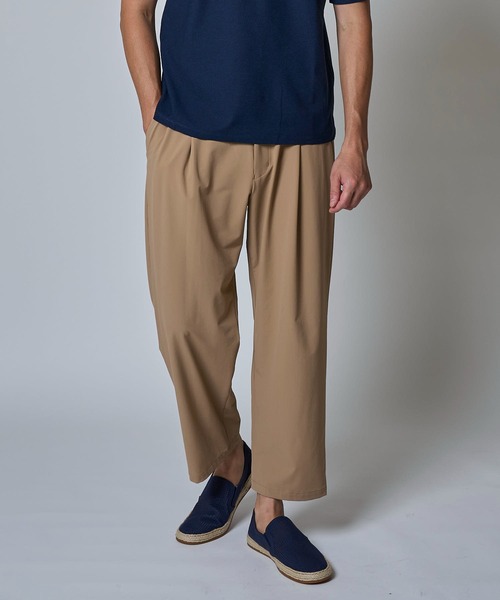 TETE HOMME(テットオム)の「ワンタック テーパードイージースラックス(スラックス・メンズ・ブラック/ベージュ/ネイビー・マルチサイズ)」の1枚目の写真