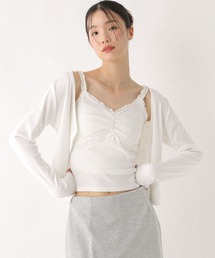 Heather（ヘザー）の「パターンメッシュカーディガン/キャミ2P　579568（アンサンブル）」