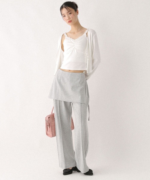 Heather（ヘザー）の「パターンメッシュカーディガン/キャミ2P　579568（アンサンブル・レディース・ネイビー/オフホワイト/グレー・FREE）」の9枚目の写真