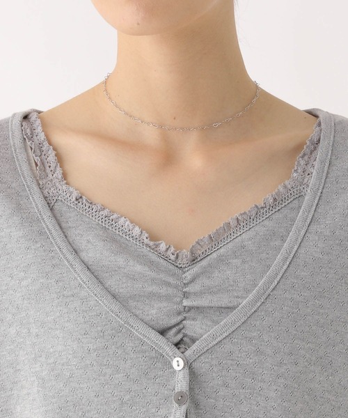 Heather（ヘザー）の「パターンメッシュカーディガン/キャミ2P　579568（アンサンブル・レディース・ネイビー/オフホワイト/グレー・FREE）」の21枚目の写真