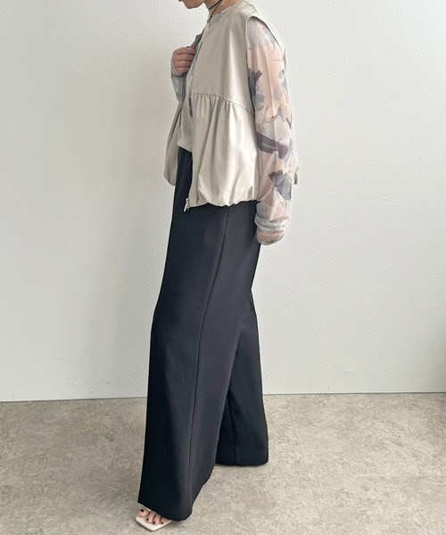 LHELBIE(レルビエ)の「バルーンショートジレ(ベスト・レディース・グレー/ブラック・M)」の10枚目の写真
