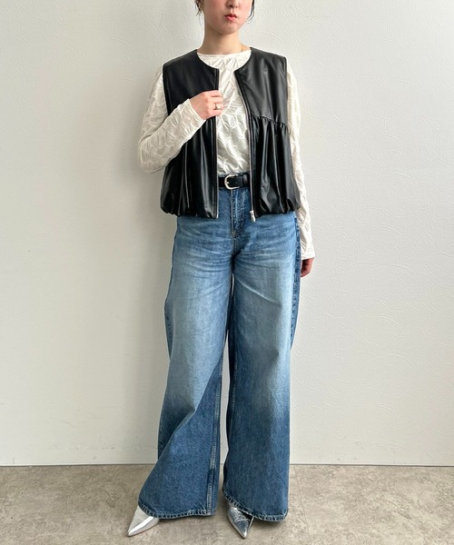 LHELBIE(レルビエ)の「バルーンショートジレ(ベスト・レディース・グレー/ブラック・M)」の18枚目の写真