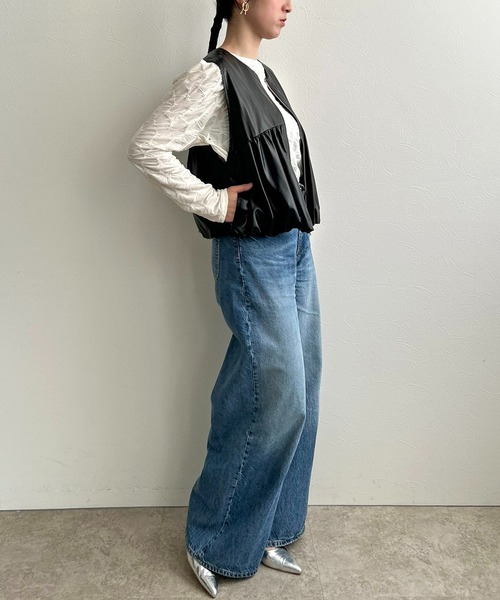 LHELBIE(レルビエ)の「バルーンショートジレ(ベスト・レディース・グレー/ブラック・M)」の19枚目の写真