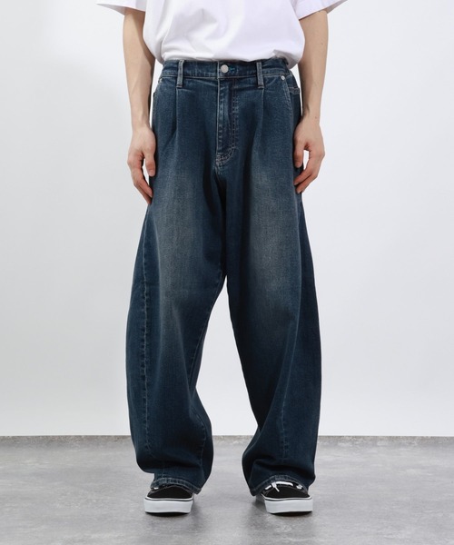 Nathページ カーブシルエット】ストレッチツイストデニムパンツ（デニム