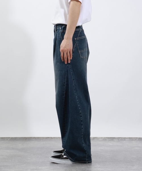 Nathページ カーブシルエット】ストレッチツイストデニムパンツ（デニム