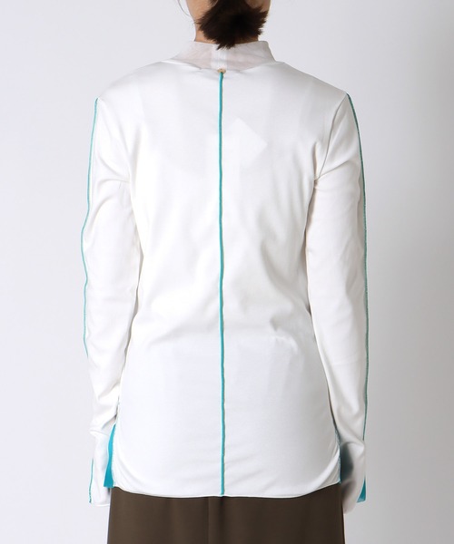 Cepica(セピカ)の「【MARECHAL TERRE / マルシャルテル】バイカラーチュールトップス(Tシャツ/カットソー・レディース・ブルー/ホワイト/ブラック・FREE)」の5枚目の写真