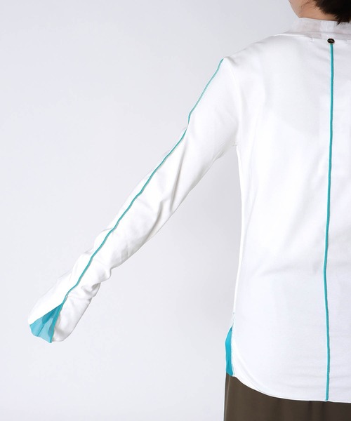 Cepica(セピカ)の「【MARECHAL TERRE / マルシャルテル】バイカラーチュールトップス(Tシャツ/カットソー・レディース・ブルー/ホワイト/ブラック・FREE)」の9枚目の写真