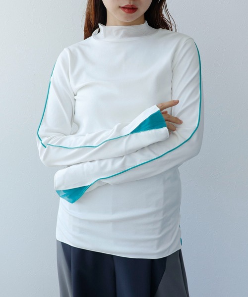 Cepica(セピカ)の「【MARECHAL TERRE / マルシャルテル】バイカラーチュールトップス(Tシャツ/カットソー・レディース・ブルー/ホワイト/ブラック・FREE)」の19枚目の写真