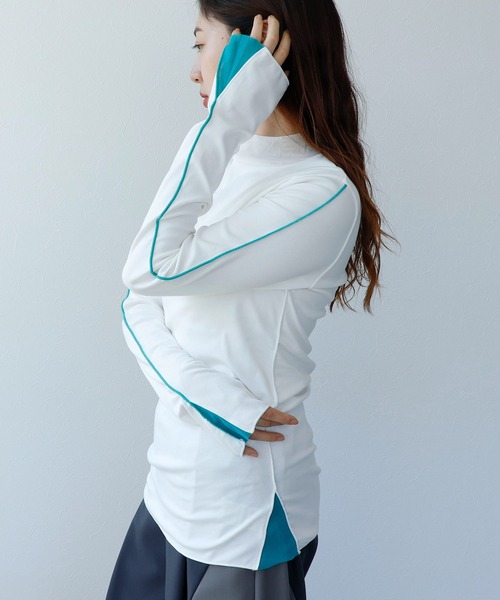 Cepica(セピカ)の「【MARECHAL TERRE / マルシャルテル】バイカラーチュールトップス(Tシャツ/カットソー・レディース・ブルー/ホワイト/ブラック・FREE)」の20枚目の写真