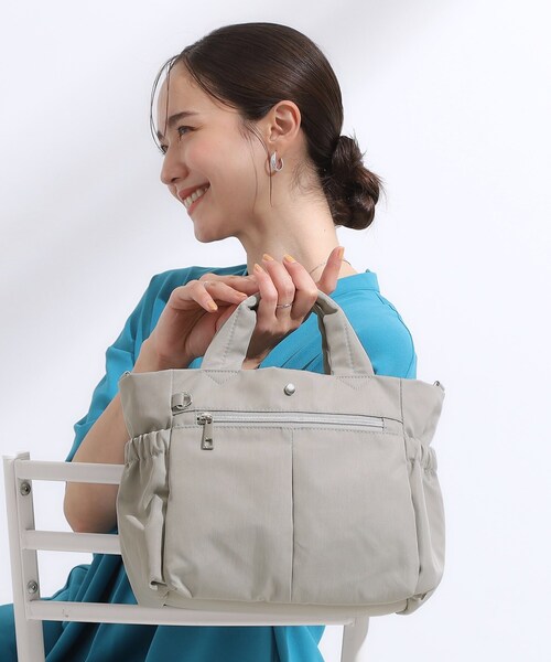 TRAUM□original-tote リネン100%&wash帆布☆2way SHOO・LA・RUE トートバッグ 「撥水／2WAY」フロントポケット10