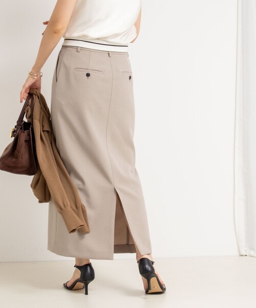 セール】ウォッシャブル折り返しロングタイトスカート（スカート