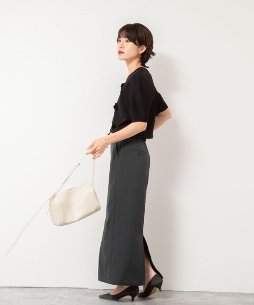 NOLLEY’S Sophi（ノーリーズソフィ）の「ウォッシャブル折り返しロングタイトスカート（スカート・レディース・カーキ/チャコールグレー・34/36/38）」の18枚目の写真