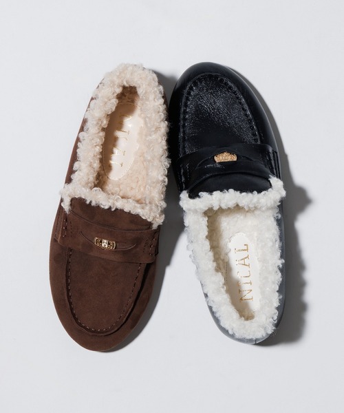 NICAL（ニカル）の「【NICAL】【本革】カーリーファーコインローファー/554302（モカシン/デッキシューズ・レディース・ブルー/ブラック/ブラウン・25.0cm/22.5cm/22.0cm/23.5cm/23.0cm/24.5cm/24.0cm/25.5cm）」の6枚目の写真