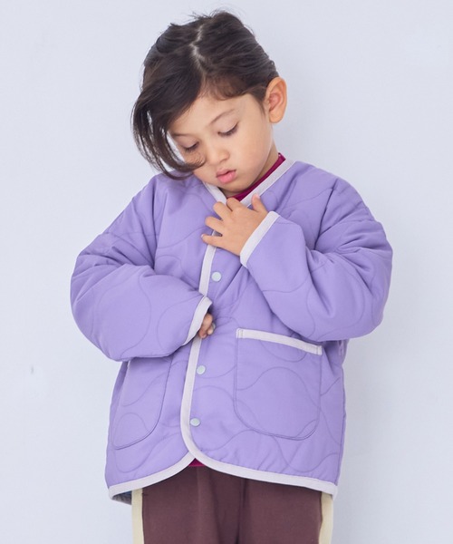 Life Support Products(라이프 서포트 프로덕츠)의 「【머신 워셔블】 표범 퀼트 가디건 재킷(블루존)」｜라벤더