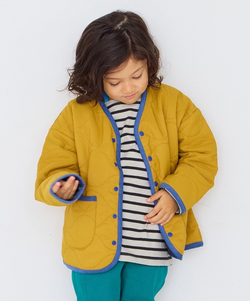 Life Support Products(라이프 서포트 프로덕츠)의 「【머신 워셔블】 표범 퀼트 가디건 재킷(블루존)」｜겨자