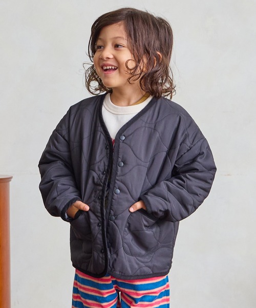 Life Support Products(라이프 서포트 프로덕트)의 「【머신 워셔블】 표범 퀼트 가디건 재킷(블루존)」｜블랙