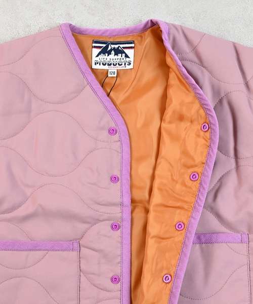 Life Support Products(ライフサポートプロダクツ)の「【マシンウォッシャブル】ヒョウタンキルトカーディガンジャケット(ブルゾン・キッズ・ラベンダー/ネイビー/ピンク/マスタード/カーキ/ブラック・100/95/90/80/110/150/140/130/120)」の16枚目の写真