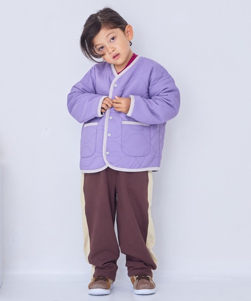 Life Support Products(ライフサポートプロダクツ)の「【マシンウォッシャブル】ヒョウタンキルトカーディガンジャケット(ブルゾン・キッズ・ラベンダー/ネイビー/ピンク/マスタード/カーキ/ブラック・100/95/90/80/110/150/140/130/120)」の10枚目の写真