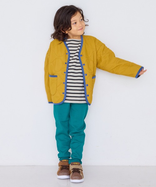 Life Support Products(ライフサポートプロダクツ)の「【マシンウォッシャブル】ヒョウタンキルトカーディガンジャケット(ブルゾン・キッズ・ラベンダー/ネイビー/ピンク/マスタード/カーキ/ブラック・100/95/90/80/110/150/140/130/120)」の12枚目の写真