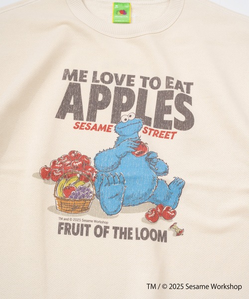 FRUIT OF THE LOOM(フルーツオブザルーム)の「SESAME STREET×FTL ハーフスリーブ甘編 / セサミ / プルオーバー(スウェット・メンズ・アイボリー/ブラック・S/M/L)」の7枚目の写真