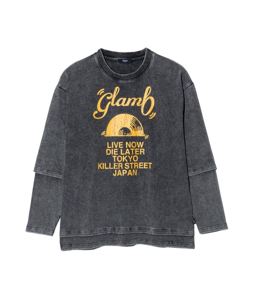 glamb（グラム）の「Layered Acid Cutsew / レイヤードアシッドカットソー（Tシャツ/カットソー・メンズ・チャコール/マスタード・S/M/L）」の7枚目の写真
