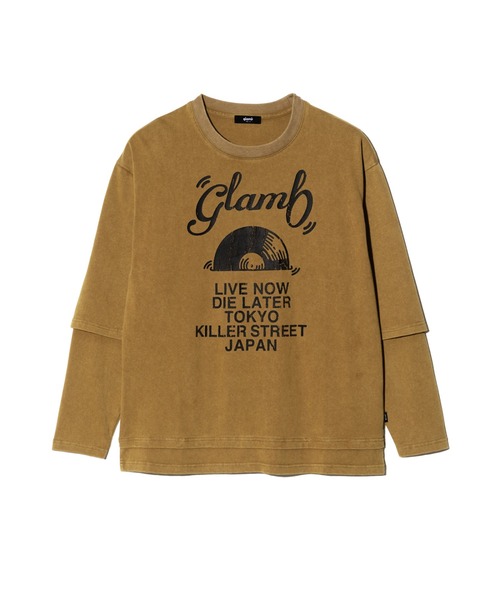 glamb（グラム）の「Layered Acid Cutsew / レイヤードアシッドカットソー（Tシャツ/カットソー・メンズ・チャコール/マスタード・S/M/L）」の8枚目の写真