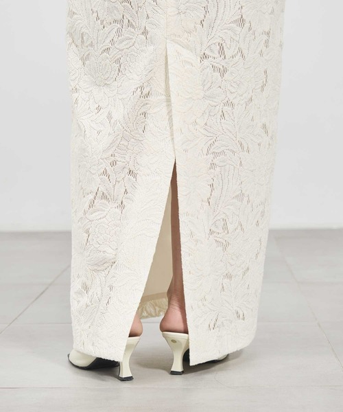 louren/ローレン】flower jacquard lace dress/フラワージャガード