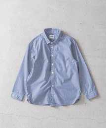 ブロードストライプ裾ダーツレギュラーシャツ