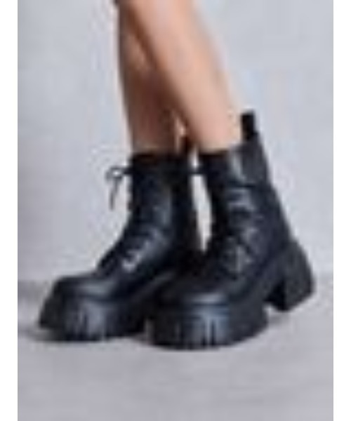 GYDA（ジェイダ）の「Symmetry GYDAボリュームソールワークブーツ（ブーツ・レディース・ブラウン/ブラック・SMALL/MEDIUM/LARGE）」の2枚目の写真