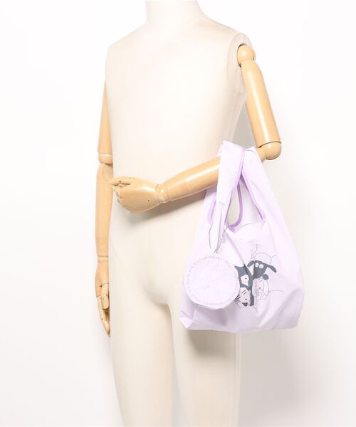 ACCOMMODE（アコモデ）の「【ひつじのショーン】羊文学エコバッグ（エコバッグ/サブバッグ・レディース・ホワイト/ラベンダー・FREE）」の3枚目の写真