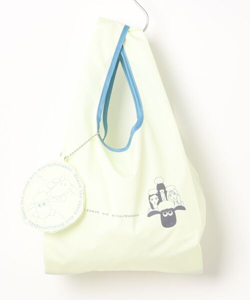 ACCOMMODE（アコモデ）の「【ひつじのショーン】羊文学エコバッグ（エコバッグ/サブバッグ・レディース・ホワイト/ラベンダー・FREE）」の2枚目の写真