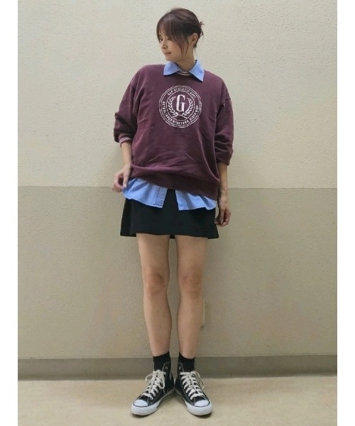 GAP（ギャップ）の「ヴィンテージソフト オーバーサイズ GAPロゴ スウェットシャツ トレーナー（スウェット・レディース・ブラック/ワイン・XS/S/M/L/XL/XXS）」の14枚目の写真