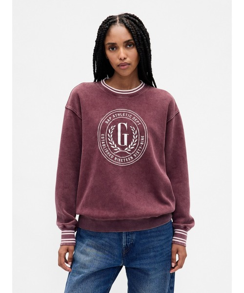 GAP（ギャップ）の「ヴィンテージソフト オーバーサイズ GAPロゴ スウェットシャツ トレーナー（スウェット・レディース・ブラック/ワイン・XS/S/M/L/XL/XXS）」の7枚目の写真