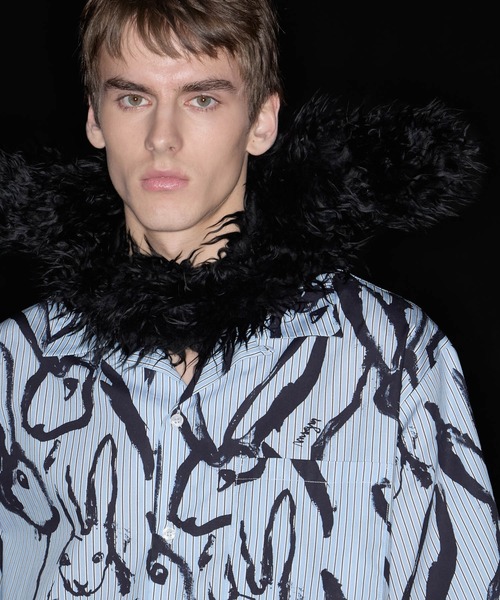 セール】SKETCHED BUNNIES ストライプシャツ（シャツ/ブラウス）｜MSGM