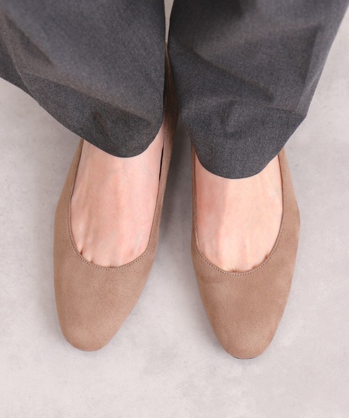 セール】ビジューラインヒール スエード調プレーンパンプス（パンプス