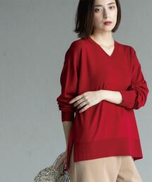 ワインレッド l ニット」に該当するニット/セーターファッション